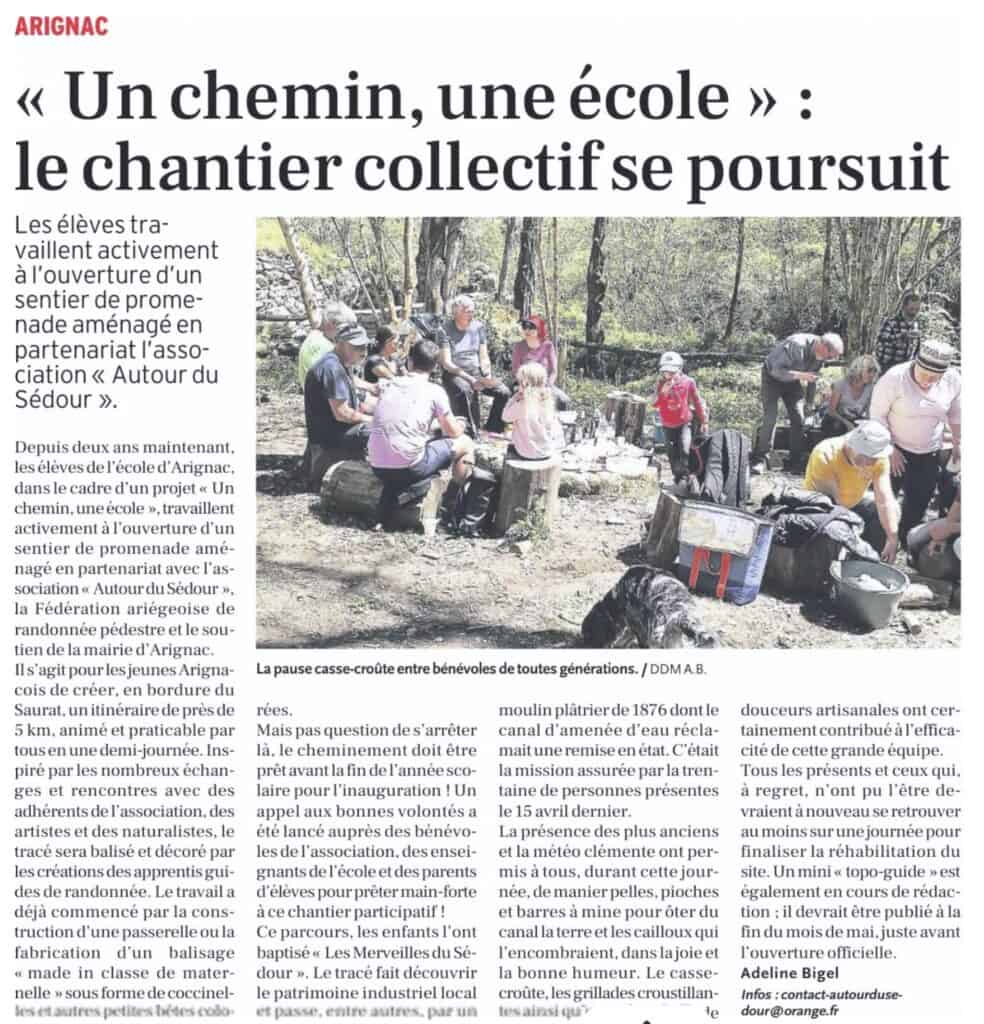 un_chemin_une_ecole_arignac_article_presse_chantier_collectif